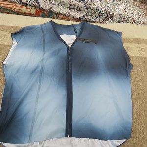 New With Tags $298  Elie Tahari  Zip Down Blue Top